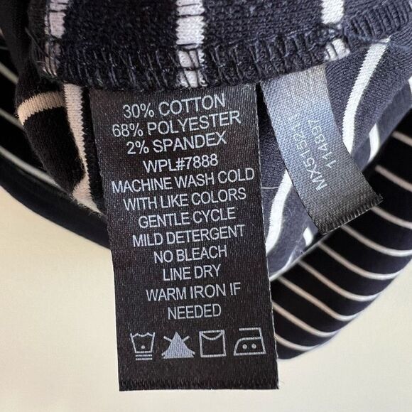 MISS SIXTY Navy White Striped Stretch A-line Midi Dress Women’s Size 4 - Picture 10 of 11